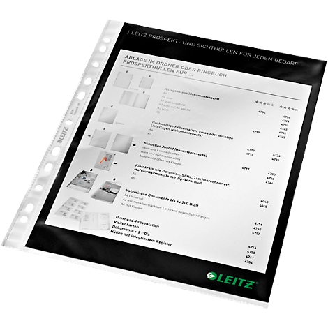 Prospectus avec publicité, logo LEITZ en bas à droite.