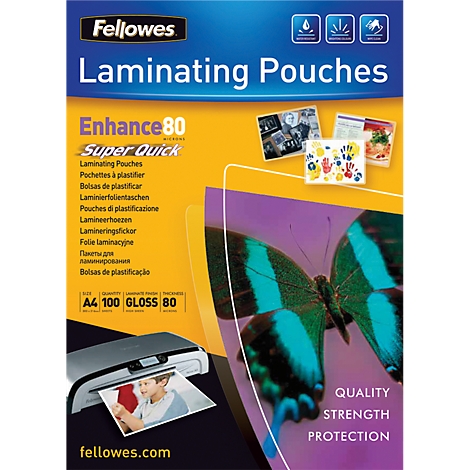 Pochettes à Plastifier des Cartes - 250 mic 60 x 90 mm FELLOWES Lot de 100