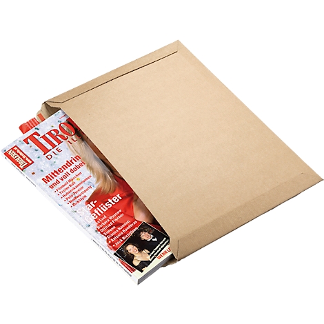 Un magazine intitulé "Tirol Die Illustrierte" dans une enveloppe marron.