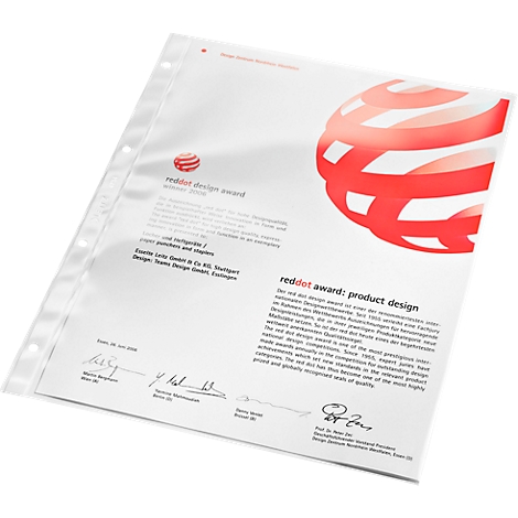 Certificat du Red Dot Award dans une feuille, logo rouge, texte et signatures.