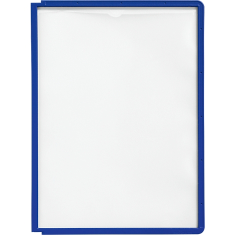 Cadre bleu avec fond blanc. Un petit renfoncement en haut.