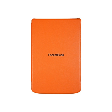 Leuchtend orangefarbene Schutzhülle für PocketBook E-Reader auf weißem Hintergrund.
