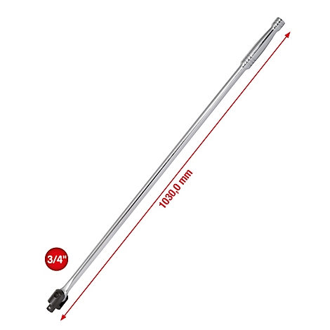 Cliquet long de couleur chromée avec indication rouge de la dimension 1030,0 mm, indication de la taille 3/4".