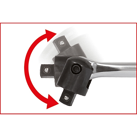 Levier dynamométrique avec une flèche rouge indiquant le mouvement.
