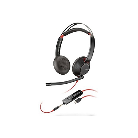 Poly Blackwire 5220 - Headset - On-Ear - kabelgebunden - 3,5 mm Stecker, USB-C - Schwarz