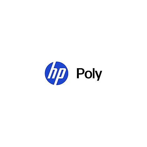 Logo HP bleu avec texte "Poly".