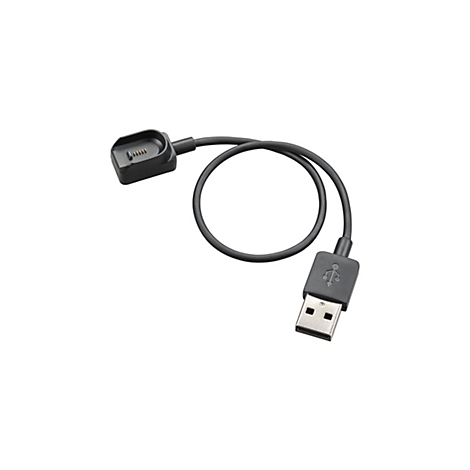 Schwarzes USB-Ladekabel für eine Smartwatch. Es hat einen USB-A-Anschluss und einen Ladepuck.