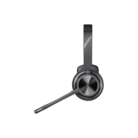 Drahtloses Headset auf weißem Grund. Auf dem Bügel steht 'Voyager 4310'.