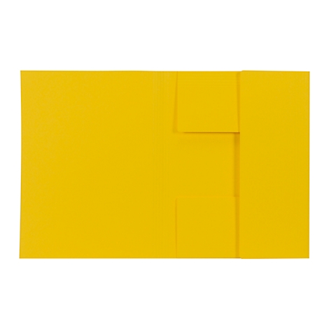 Fiche jaune carré avec un design découpé complexe.