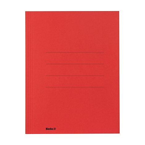 Chemise rouge avec lignes horizontales. 'Biella' est écrit en bas à droite.