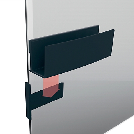 Porte-marqueurs Sigel Business, pour tableaux en verre magnétiques 3-5 mm , capacité de charge jusqu'à 500 kg, magnétique, gris clair