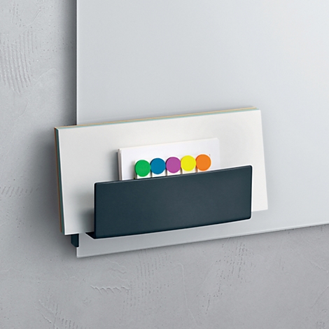 Porte-marqueurs Sigel Business, pour tableaux en verre magnétiques 3-5 mm , capacité de charge jusqu'à 500 kg, magnétique, gris clair