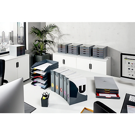 Porte-revues Durable VARICOLOR®, format A4, poignée perforée en diff. coloris, anthracite, 5 p.