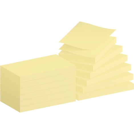 Deux piles de post-it jaunes, une plus grande, une plus petite.