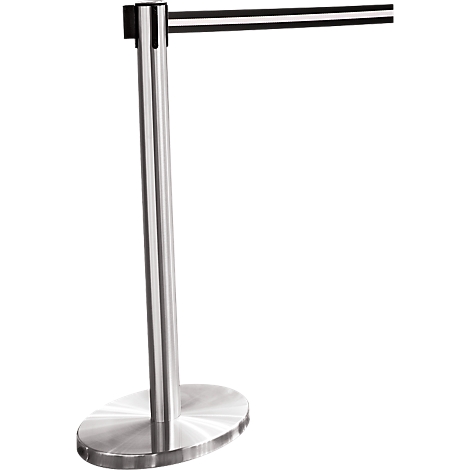 Poste de cinta cromo, cinta negro/blanco