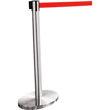 Poste de cinta cromo, cinta rojo