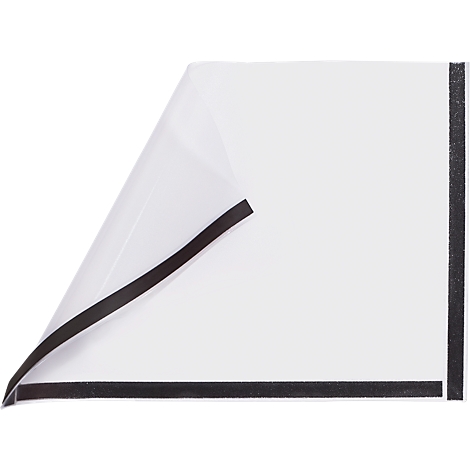 White, square sheet, partially unfolded with black borders.