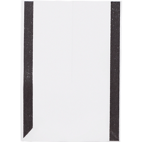 White paper with two black stripes on the left and right.