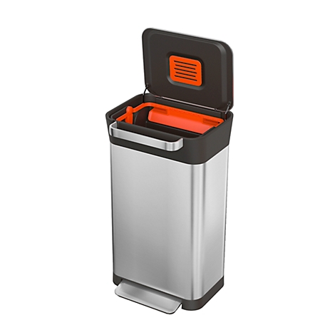 Poubelle à pédale Intelligent Waste Totem, rectangulaire, 30 L, avec  couvercle, Compacteur de déchets et filtre anti-odeurs, inox acheter à prix  avantageux