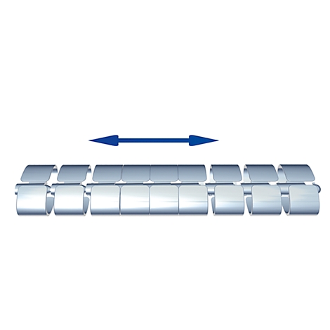 View of metal chains with arrows indicating the direction of movement.