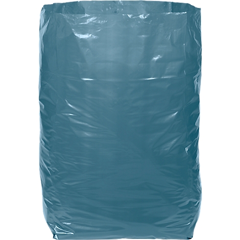 A blue trash bag that is slightly crumpled.