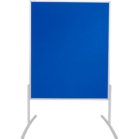 Blue, rectangular screen on a white frame.