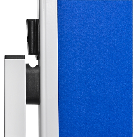 Close-up: white frame, black holder, and blue surface.
