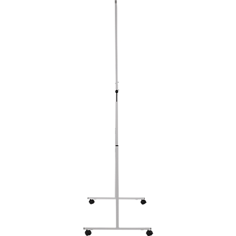 A freestanding white presentation board with wheels.