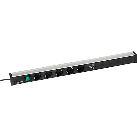 Prise multiple Treston 683, 5x, 2 x USB-A, interrupteur marche/arrêt, câble de 4,5 m, 16 A/250 V, L 683 x P 44 x H 52 mm, aluminium
