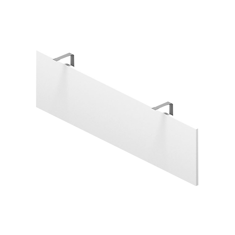 A white wall panel with two silver brackets attached.