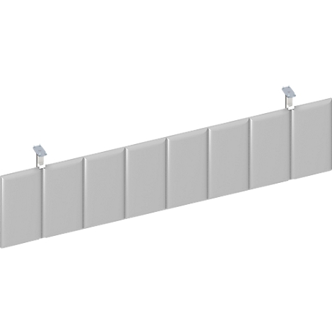Gray wall panels with brackets.