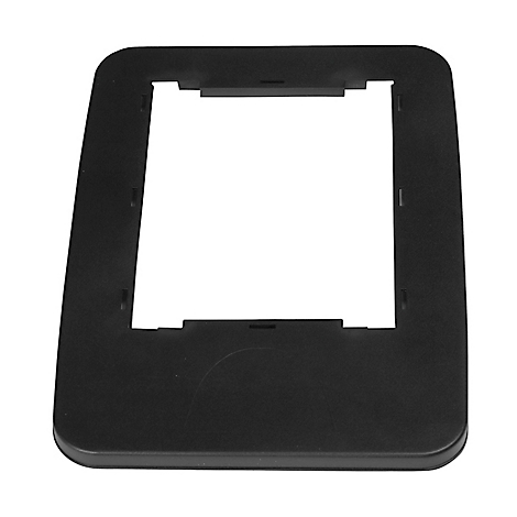 Zwart, rechthoekig frame met een vierkant interieur. Het frame is licht afgerond aan de hoeken.