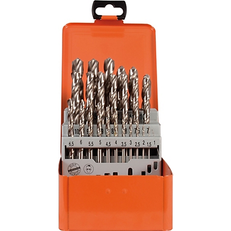 Jeu de mèches dans une boîte orange, avec indications de taille.