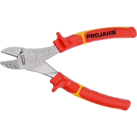 Rote und gelbe Seitenschneider mit der Aufschrift 'PROJAHN'.