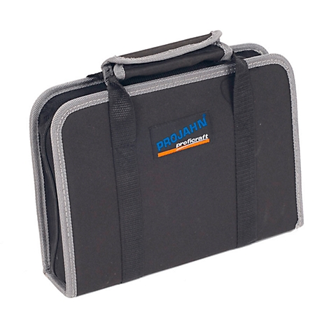 Black tool bag with gray border and handle. "PRO JAHN proficraft" is written on the front.