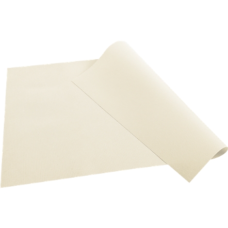 Beige rol papier, één vel gedeeltelijk uitgerold. De textuur van het papier is zichtbaar.