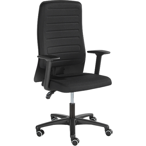 Prosedia BÃ¼rostuhl ECCON plus-3, mit Armlehnen, Permanentkontaktmechanik, Flachsitz, 3D-RÃ¼ckenlehne, schwarz/schwarz