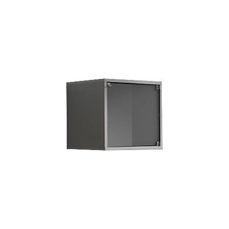 Puerta de vidrio para cubo estantería, aluminio plateado