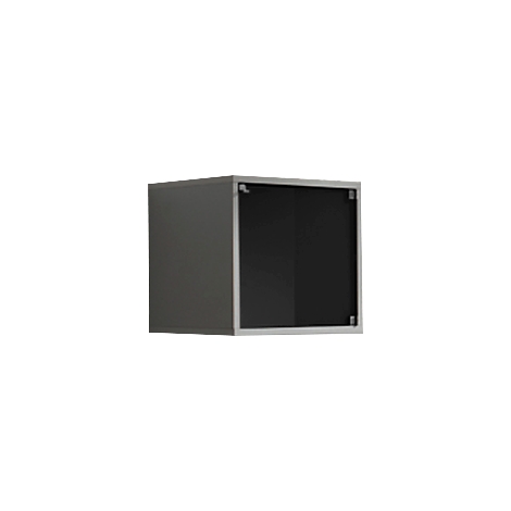 Puerta de vidrio para cubo estantería, negro