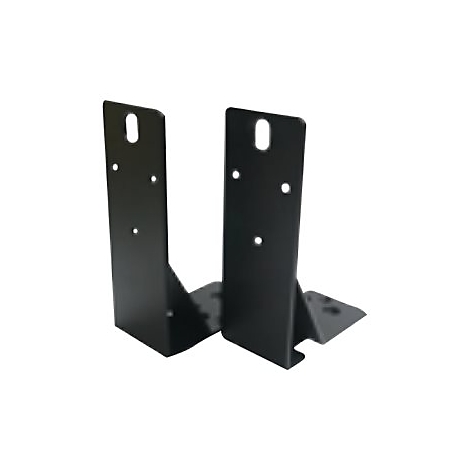 Zwei schwarze Winkel mit Löchern, auf weißem Hintergrund.