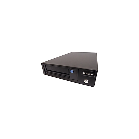 Schwarzes Quantum-Laufwerk. Mit Ein/Aus-Knopf und Ladevorrichtung.