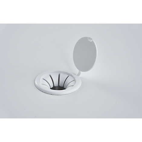 White hole with lid, detail shot.