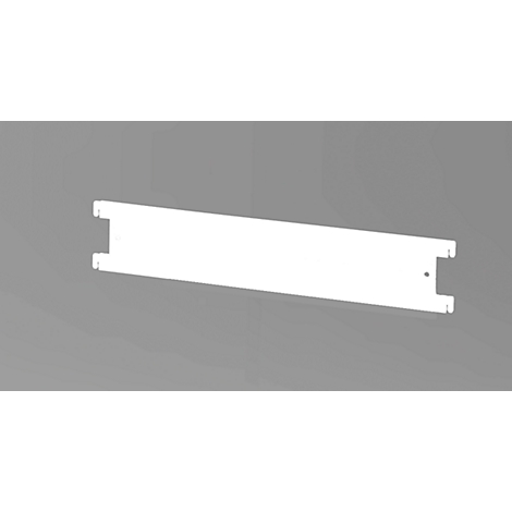 White, elongated component, ends shaped like a holder, against a gray background.