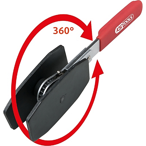 Werkzeug zum Zurückdrücken von Bremssätteln mit rotem Griff und dem Schriftzug KS TOOLS.