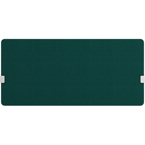 Dark green rectangular desk pad with rounded corners. There is a white element on both sides.