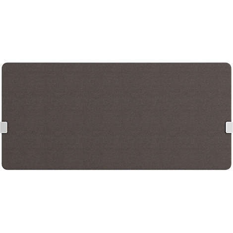 Rectangular brown fabric with rounded corners, a white element on each short side.