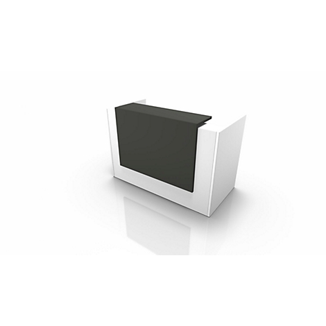 White and black desk, simple design.