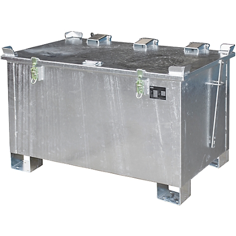 Recipiente de almacenamiento de iones de litio LIL 220, chapa de acero, tapa con cerradura, apilable hasta 3 unidades, An 1200 x P 800 mm
