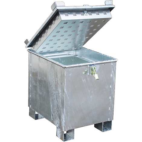 Recipiente de almacenamiento de iones de litio LIL 90, chapa de acero, tapa con cerradura, apilable hasta 3 unidades, An 600 x P 800 mm