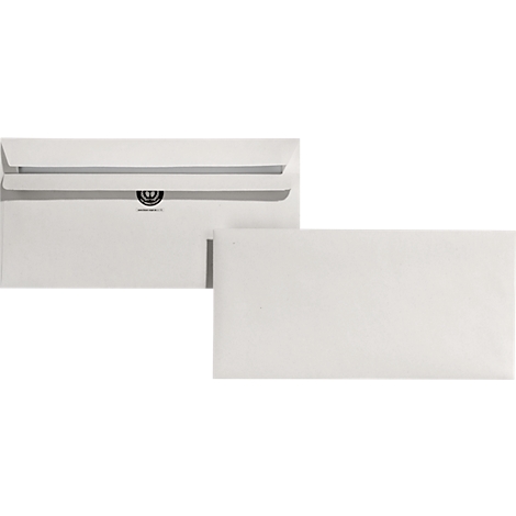 Two white envelopes, one opened, the other closed, are lying next to each other.